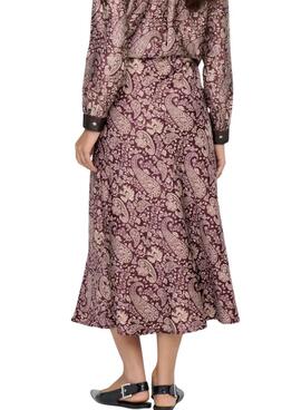 Rock Only Jane mit Paisley-Muster in Bordeauxrot für Damen