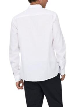 Hemd Only and Sons Alvares Oxford weiß Slim Fit für Herren