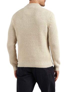 Pullover Only and Sons Rolf Reißverschluss-Beige für Herren.
