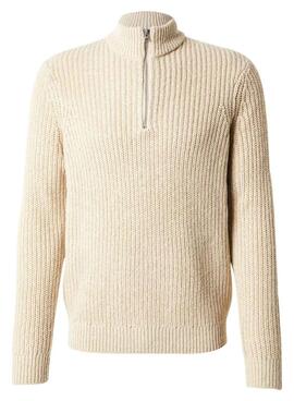 Pullover Only and Sons Rolf Reißverschluss-Beige für Herren.