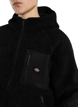 Fleece-Jacke Dickies Central mit Kapuze in Schwarz für Herren