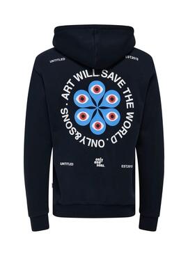 Sudadera Only and Sons Ceres Claude schwarz für Herren