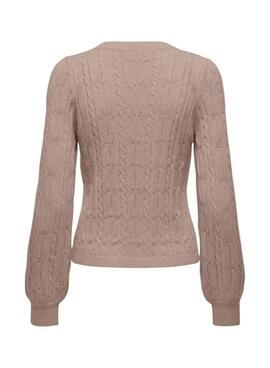 Strukturiertes Damenjersey von Katia in Toastfarbe.