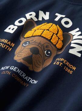 Sweatshirt Name It Riguna in marineblau für Jungen