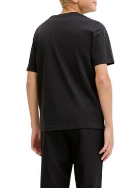 T-shirt Jack and Jones Bleecker schwarz für Kinder.