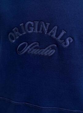 Sudadera Jack and Jones Bleecker blau für Jungen.