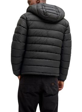 Herren Kunstleder-Steppjacke in Schwarz von Jack and Jones.