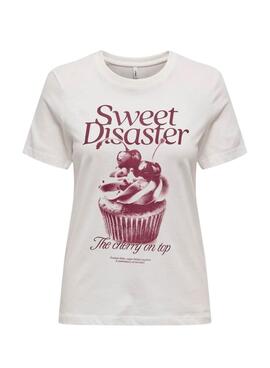 T-Shirt Only Vivvi Lovely weiß für Damen.