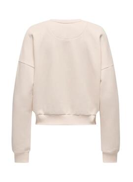 Sweatshirt Only Rolling Stones beige für Damen