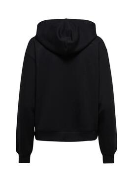 Sweatshirt Only Alina Kapuze Leopard Schwarz für Damen