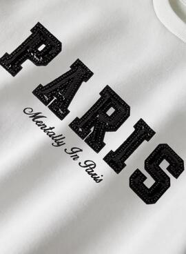 Kapuzenpullover Name It Fretta Paris weiß für Mädchen.