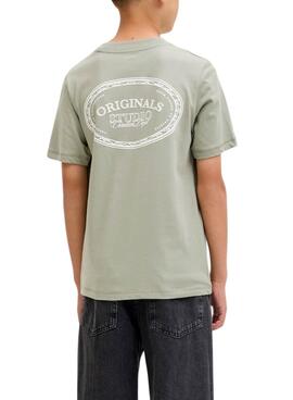 T-shirt Jack and Jones Greene Branding Grün für Kinder.