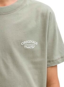 T-shirt Jack and Jones Greene Branding Grün für Kinder.