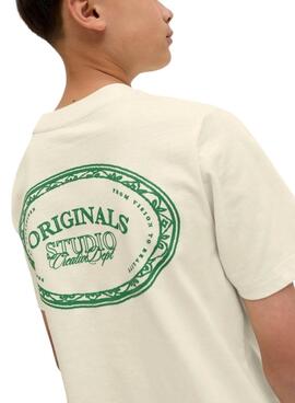 T-shirt Jack and Jones Greene Branding beige für Kinder