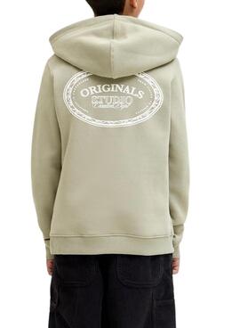 Sweatshirt Jack and Jones Greene Branding in Grün für Kinder.