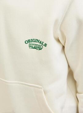 Kapuzenpullover Jack and Jones Greene Branding beige für Jungen.