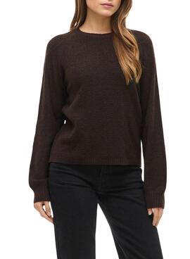 Vila Vivilas Damen-Braun-Pullover