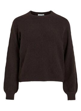 Vila Vivilas Damen-Braun-Pullover