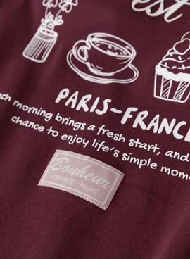 T-Shirt Name It Paris Burgund für Mädchen