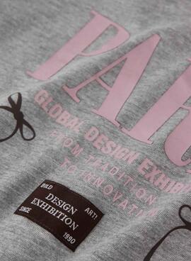 T-shirt Name It Paris grau für Mädchen.