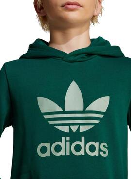 Sweatshirt Grüner Adidas Trefoil für Mädchen und Jungen