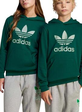 Sweatshirt Grüner Adidas Trefoil für Mädchen und Jungen