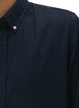 Hemd El Pulpo Casual Twill gefärbt in Marineblau für Herren