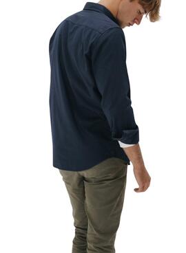 Hemd El Pulpo Casual Twill gefärbt in Marineblau für Herren
