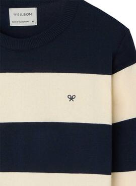 Trikot Silbon beige gestreift für Herren.