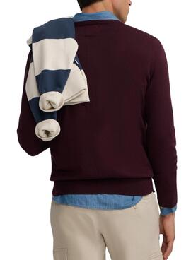 Klassisches Granatrot Pullover von Silbon für Herren.