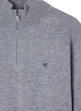 Graues Halbzipper-Sweatshirt von Silbon für Herren.