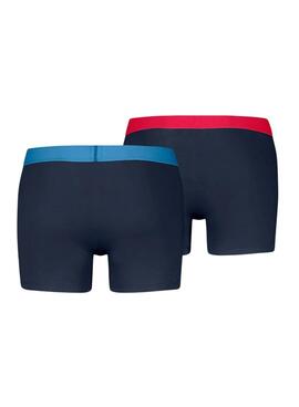 Pack 2 Boxershorts Levis Basic Marineblau für Männer.