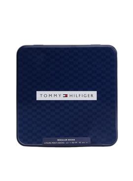 Pack 4 Paar Tommy Hilfiger Geschenkbox marineblau Socken für Herren.