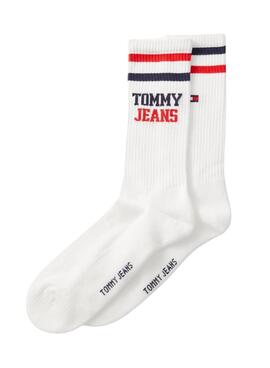 Pack mit 2 Paar weißen Tommy Jeans Socken für Damen.