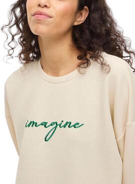 Pullover Vila Visiffi beige für Damen