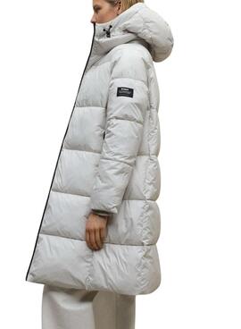 Ecoalf Reversible Baru Mantel weiß und geröstet für Damen.