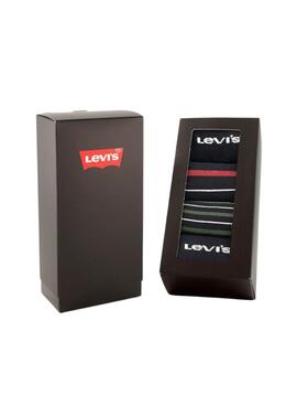 Pack 4 Paar Levi's Geschenkbox schwarze Socken für Männer.