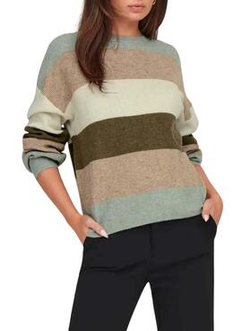 Pullover Only Atia Multicolor gestreift für Damen