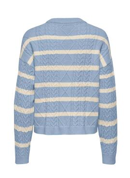 Pullover Only  Katia mit blau gestreiftem Muster für Damen.
