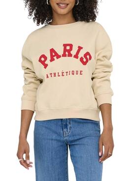 Pullover Only Onlsweat Life in Beige für Damen