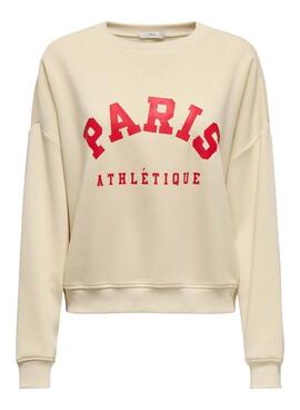 Pullover Only Onlsweat Life in Beige für Damen