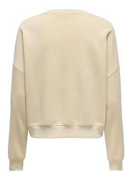 Pullover Only Onlsweat Life in Beige für Damen