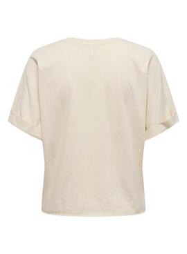 T-shirt Only Lucy in Creme für Damen