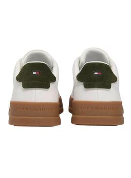 Turnschuhe Tommy Hilfiger Court weiß und grün für Herren.