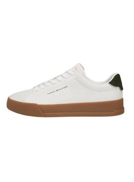 Turnschuhe Tommy Hilfiger Court weiß und grün für Herren.