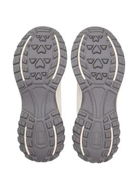 Turnschuhe Tommy Jeans Outdoor Runner beige und grau für Herren