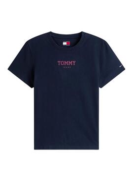 T-Shirt Tommy Jeans Essential Logo in Marineblau für Damen.