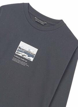 T-shirt Mayoral Eisberg-Druck grau für Jungen.