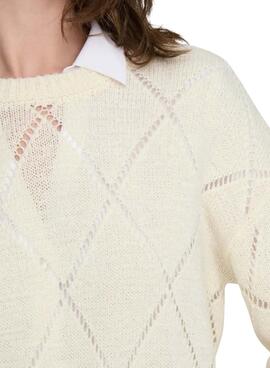 Pullover Only Geenas in Beige für Damen.