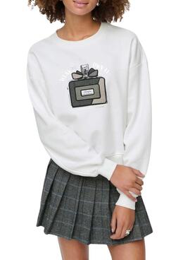 Sweatshirt Only Emily Perfum weiß für Damen